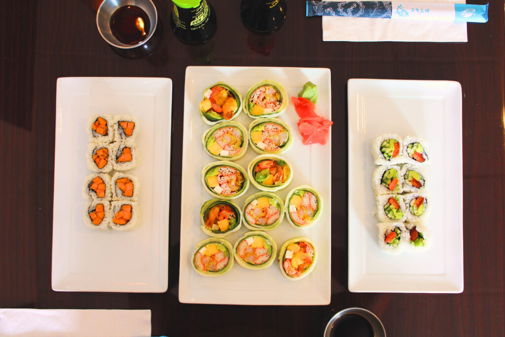 salad roll, tuna roll, salmon rolls, SushiOSushi Nashville